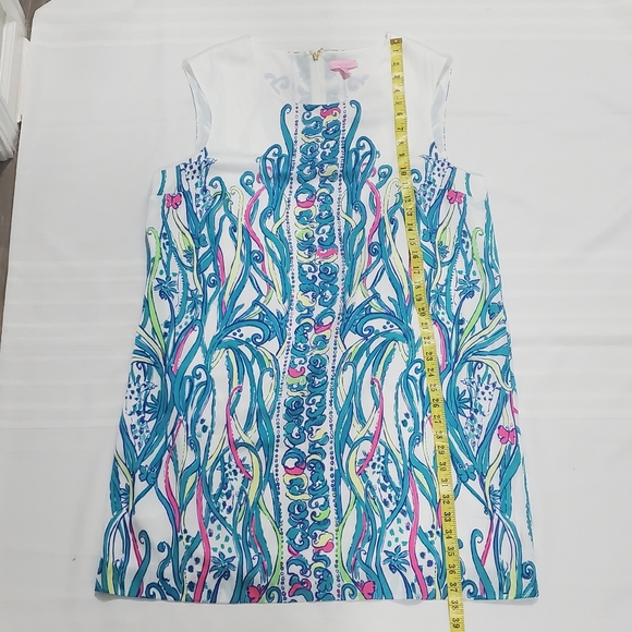 Lilly Pulitzer Iona Resort White Long Story Engineered Print Shift Dress - Picture 3 of 8